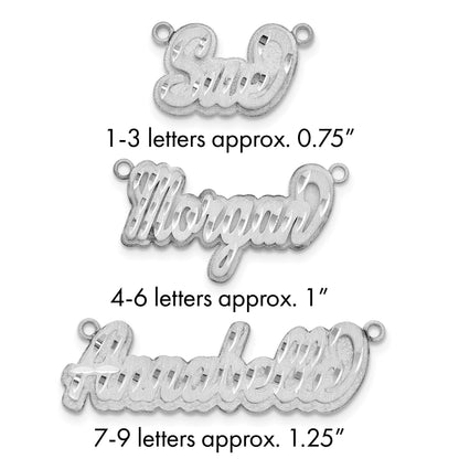 Sterlingsilber Rhodiniert 3d Satiniert Diamantiert Name Platte