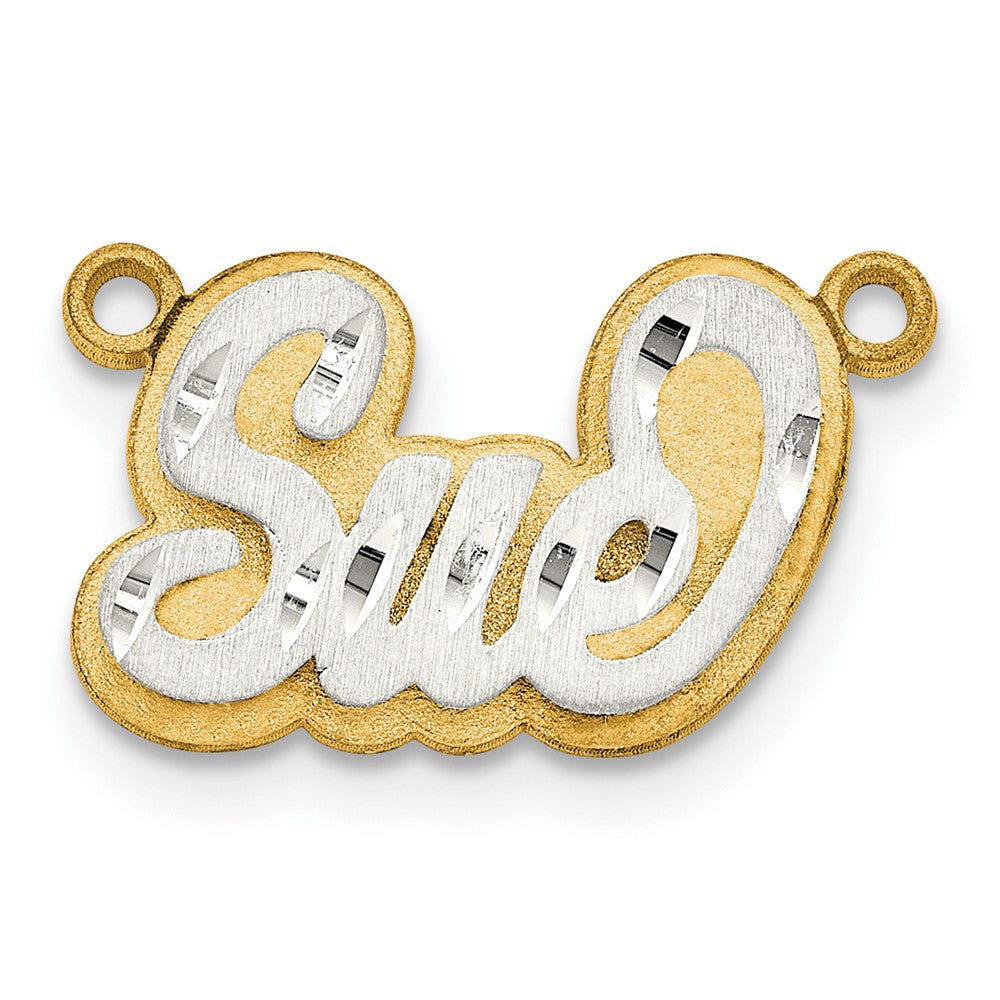 14K Bicolor 3d Satiniert Diamantiert Name Platte