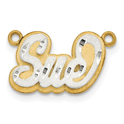 14K Bicolor 3d Satiniert Diamantiert Name Platte