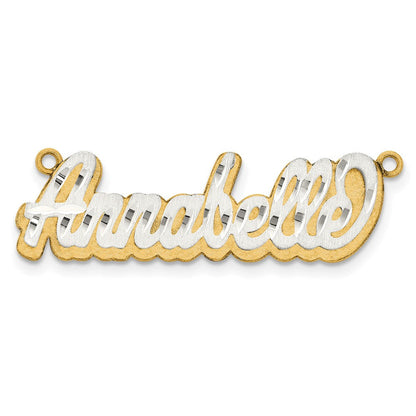 14K Bicolor 3d Satiniert Diamantiert Name Platte