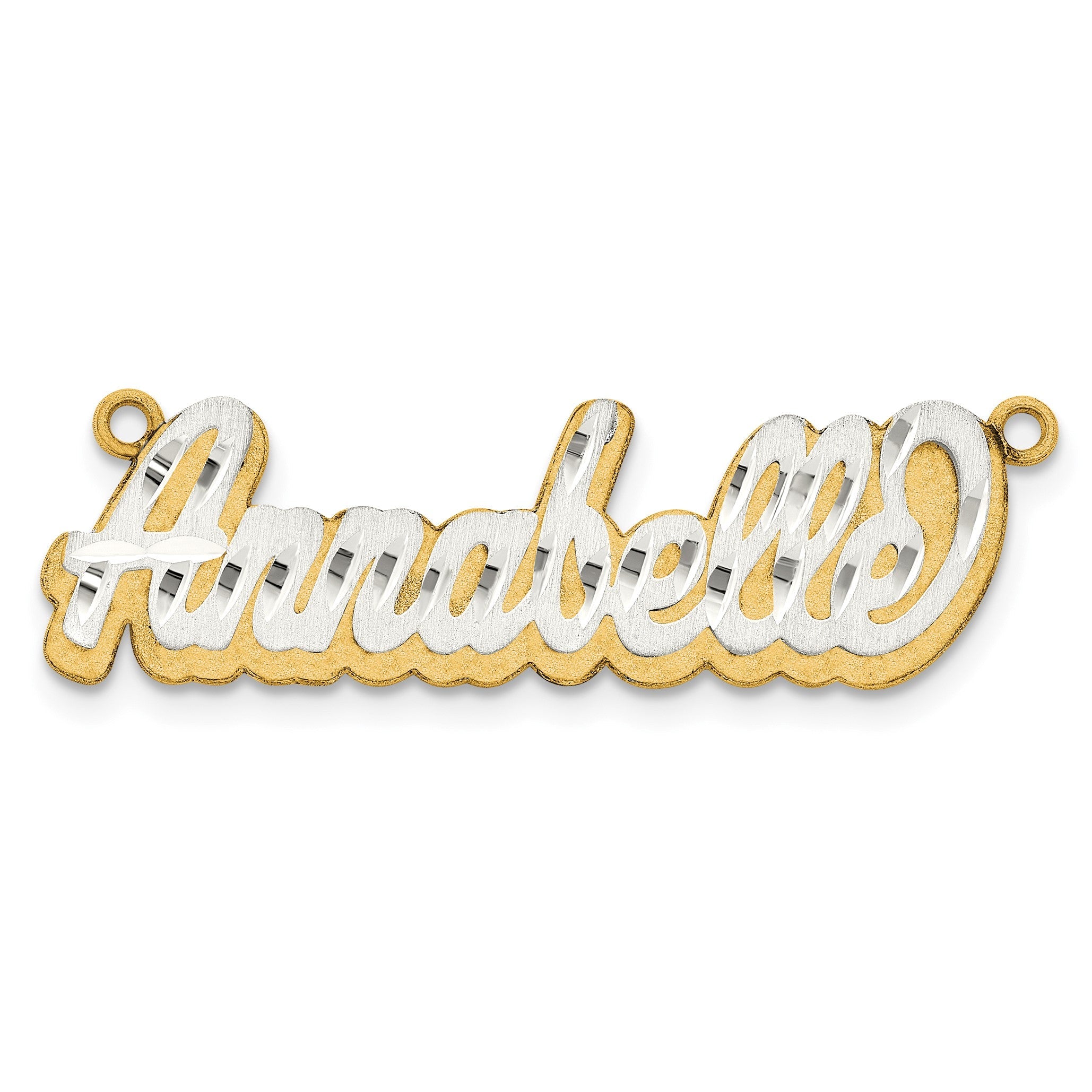 14K Bicolor 3d Satiniert Diamantiert Name Platte