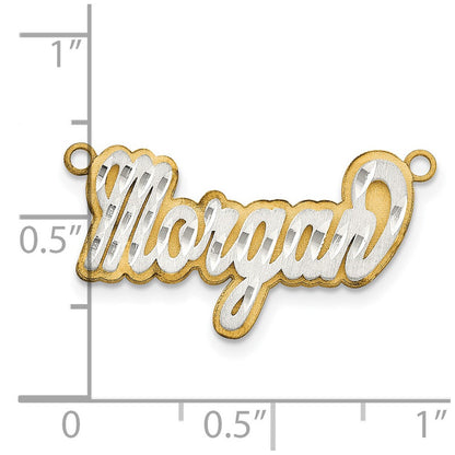 14K Bicolor 3d Satiniert Diamantiert Name Platte