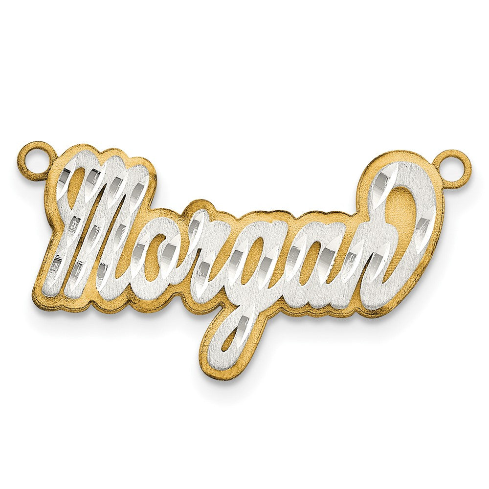 14K Bicolor 3d Satiniert Diamantiert Name Platte