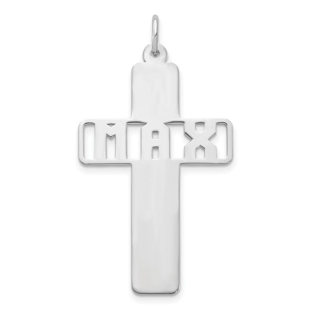 14K Weißgold mit Ausgeschnitten Name Charm
