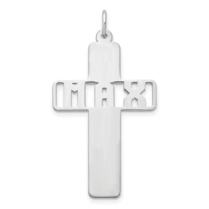 14K Weißgold mit Ausgeschnitten Name Charm