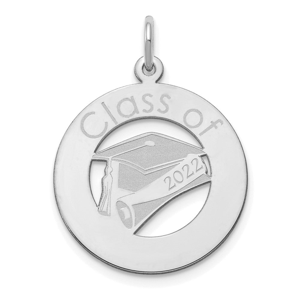 14K Weißgold Personalisiert Abschluss Charm