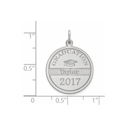 14K Weißgold Personalisiert Abschluss Charm