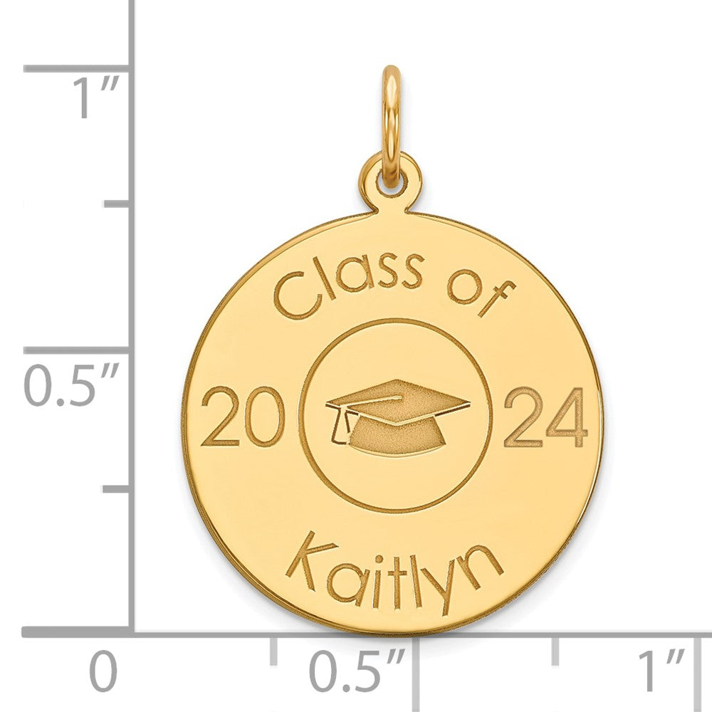 14K Gelbgold Personalisiert Abschluss Charm