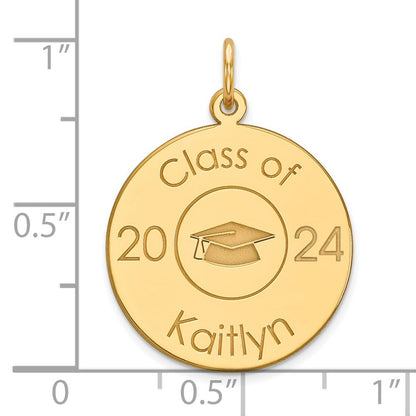 14K Gelbgold Personalisiert Abschluss Charm