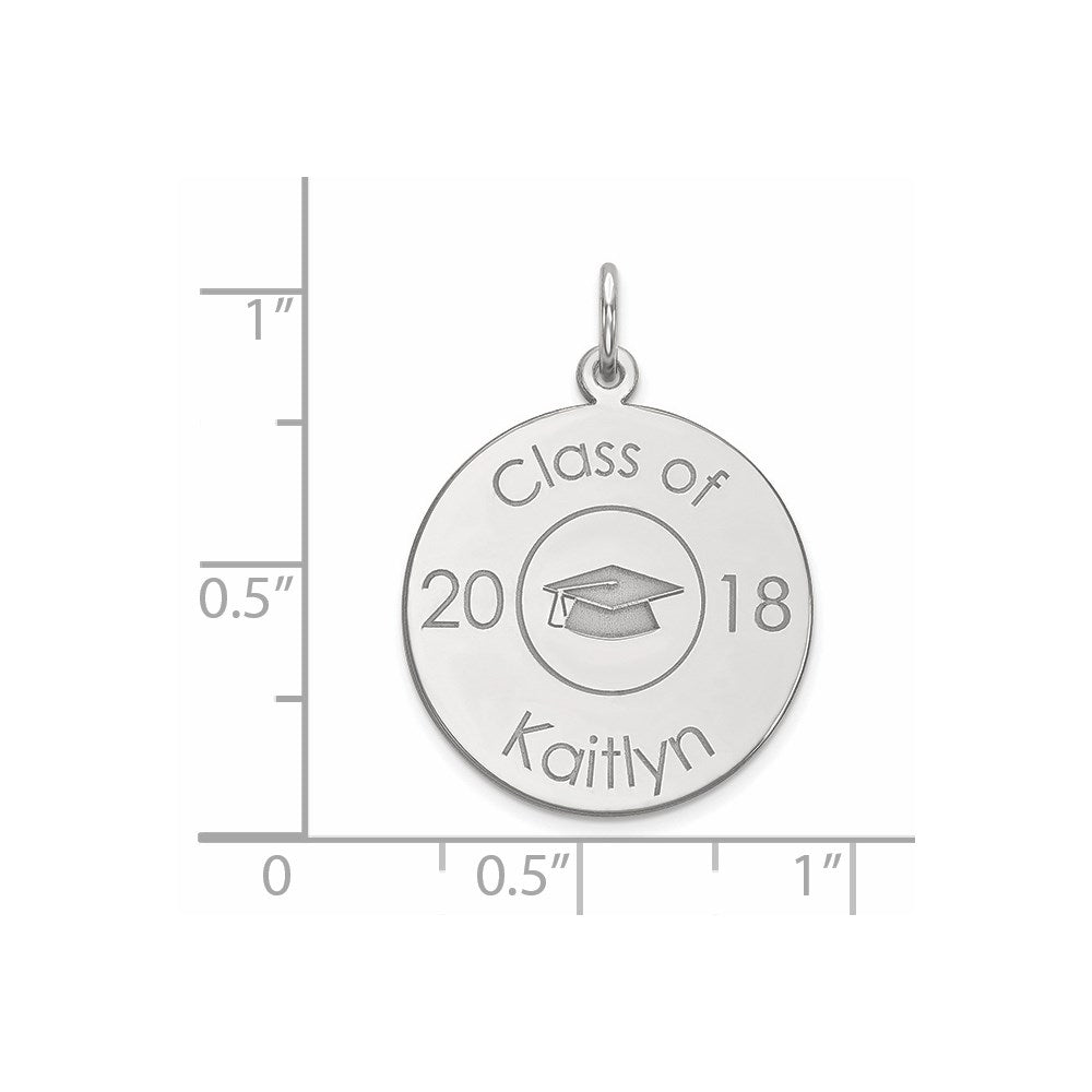 14K Weißgold Personalisiert Abschluss Charm