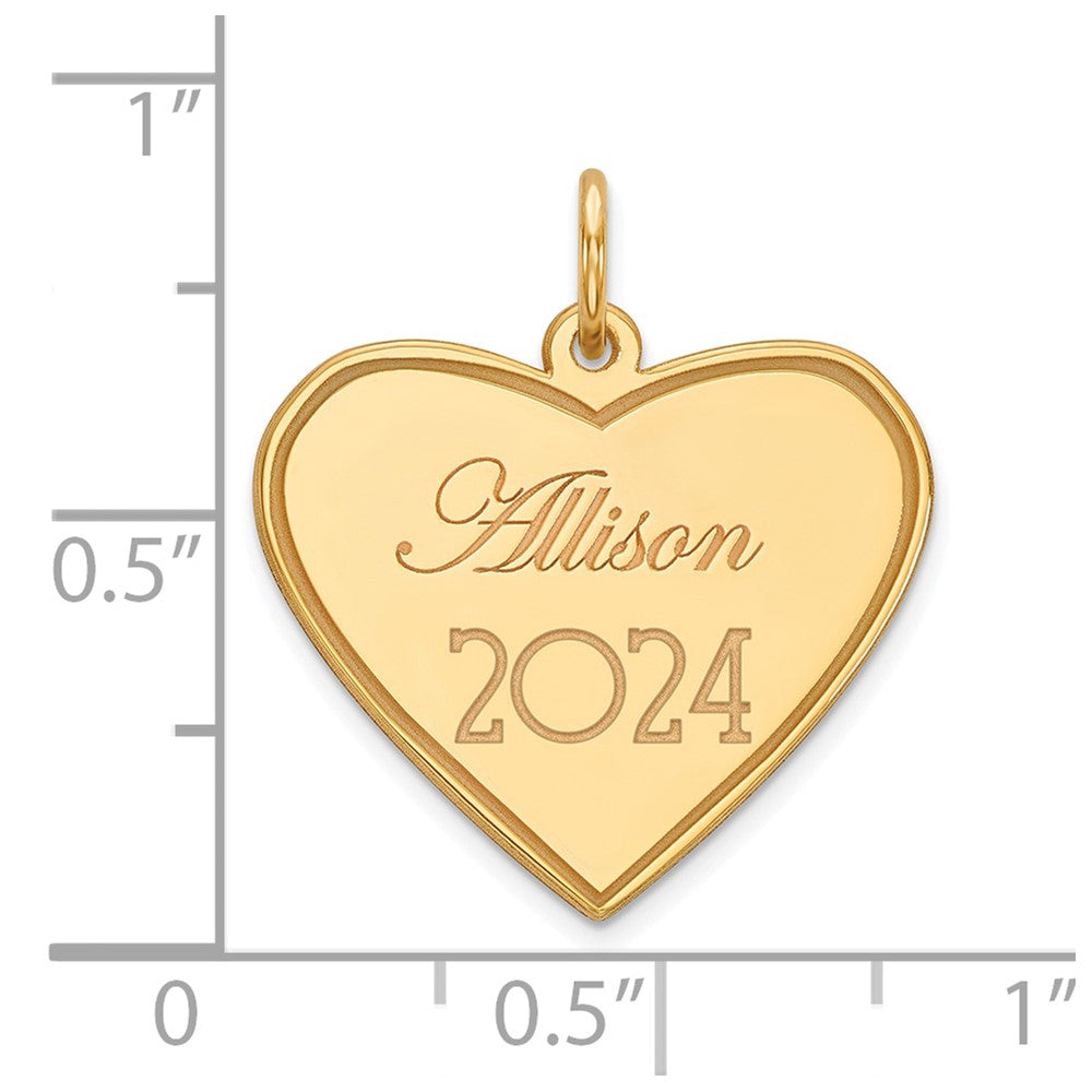 14K Gelbgold Personalisiert Abschluss Charm