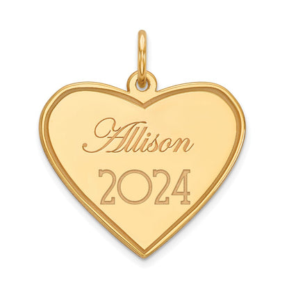 14K Gelbgold Personalisiert Abschluss Charm