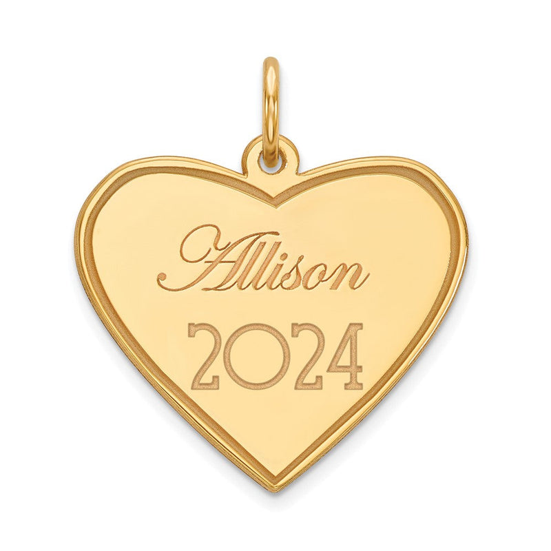 14K Gelbgold Personalisiert Abschluss Charm