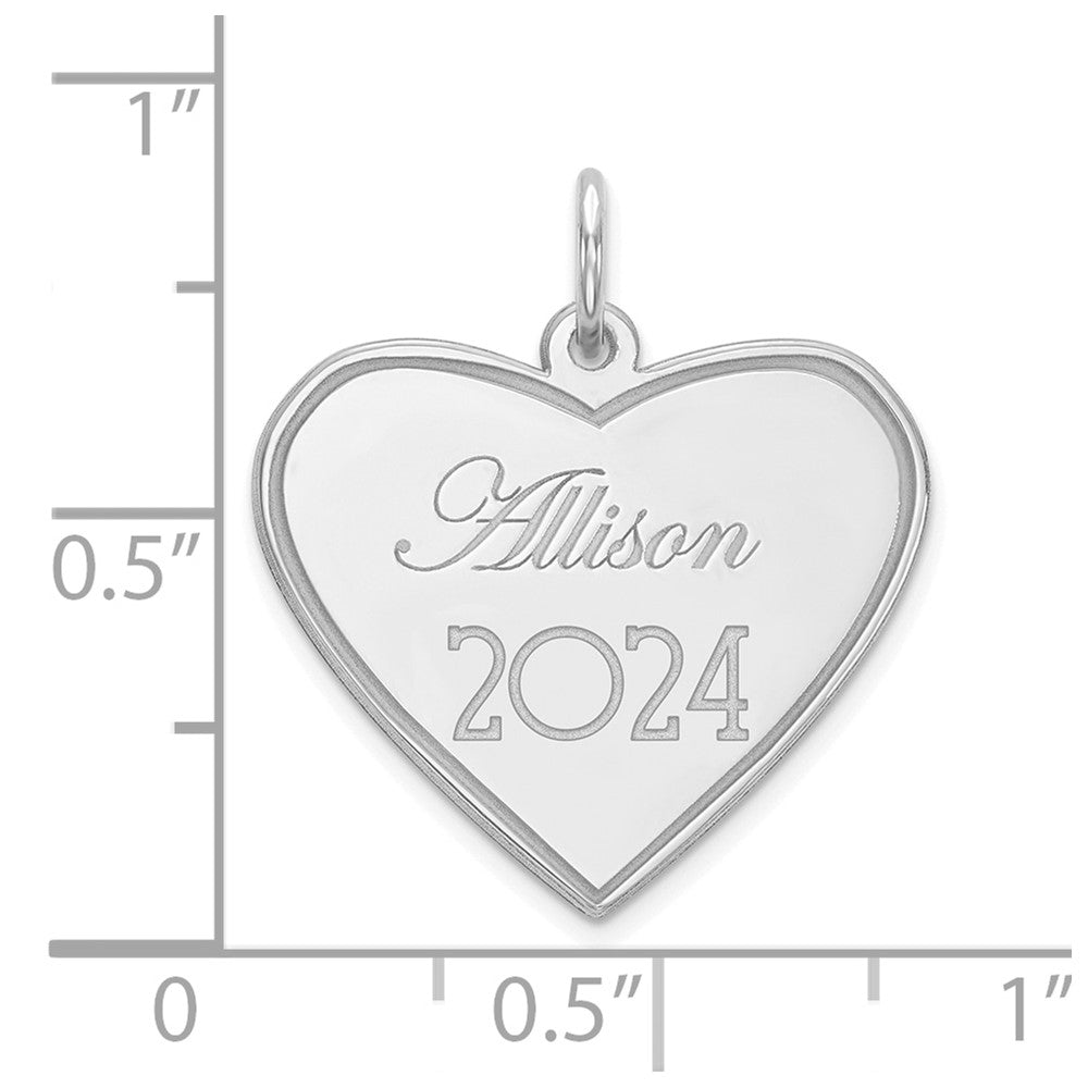 14K Weißgold Personalisiert Abschluss Charm