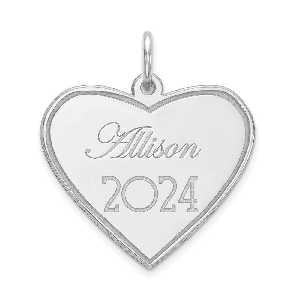14K Weißgold Personalisiert Abschluss Charm