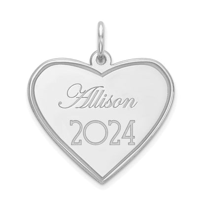14K Weißgold Personalisiert Abschluss Charm