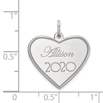 14K Weißgold Personalisiert Abschluss Charm