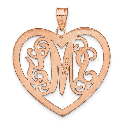 14K Roségold Groß Monogramm Herz Anhänger
