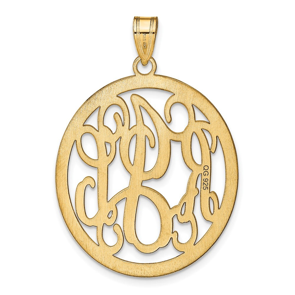 Vergoldet Sterlingsilber /gold Rund Monogramm Anhänger