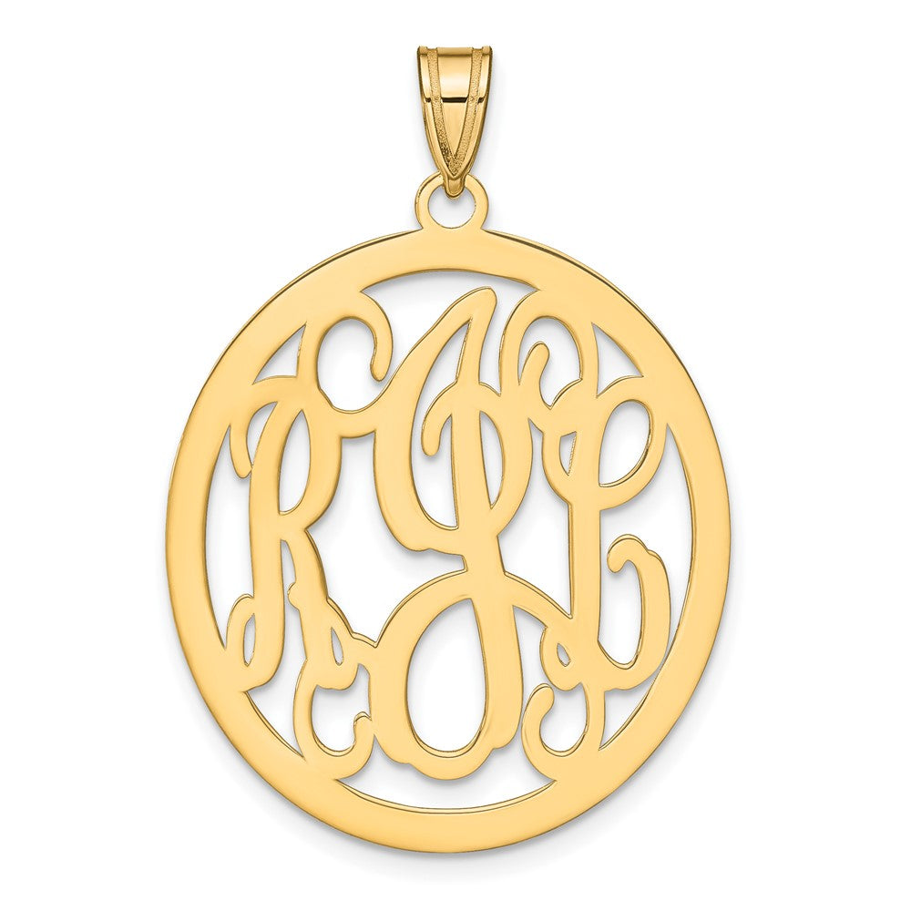 Vergoldet Sterlingsilber /gold Rund Monogramm Anhänger