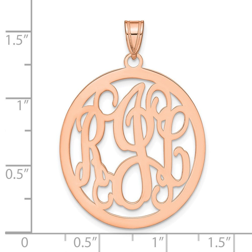 14K Roségold Rund Monogramm Anhänger