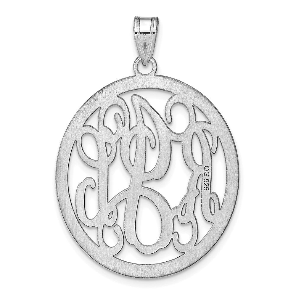 14K Weißgold Rund Monogramm Anhänger
