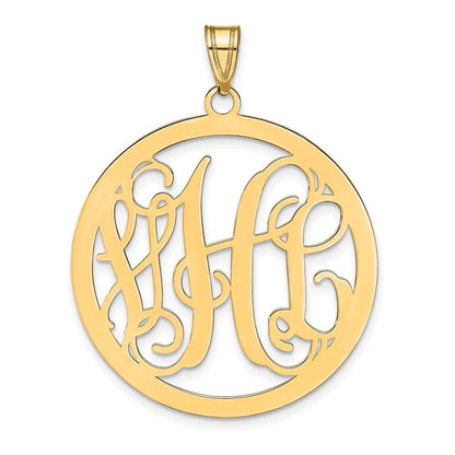 Vergoldet Sterlingsilber /gold Groß Rund Monogramm Anhänger