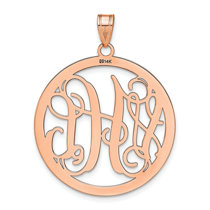 Roségoldbeschichtet Sterlingsilber /rose Groß Rund Monogramm Anhänger