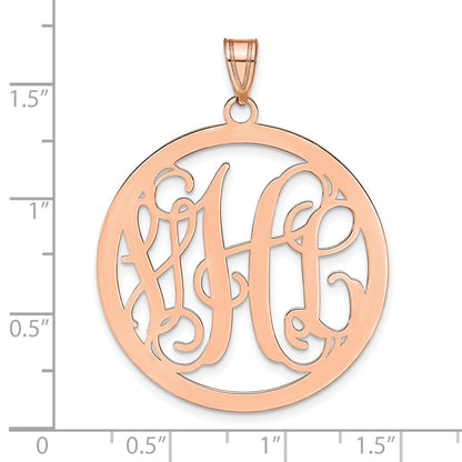 Roségoldbeschichtet Sterlingsilber /rose Groß Rund Monogramm Anhänger