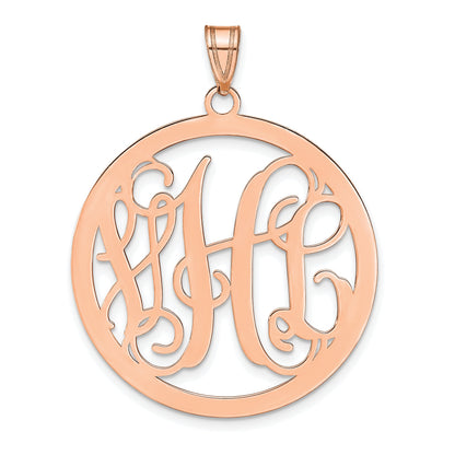 Roségoldbeschichtet Sterlingsilber /rose Groß Rund Monogramm Anhänger