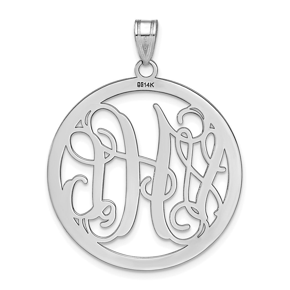 Sterlingsilber Silber/rhodiniert Groß Rund Monogramm Anhänger