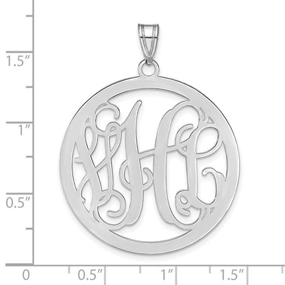 Sterlingsilber Silber/rhodiniert Groß Rund Monogramm Anhänger