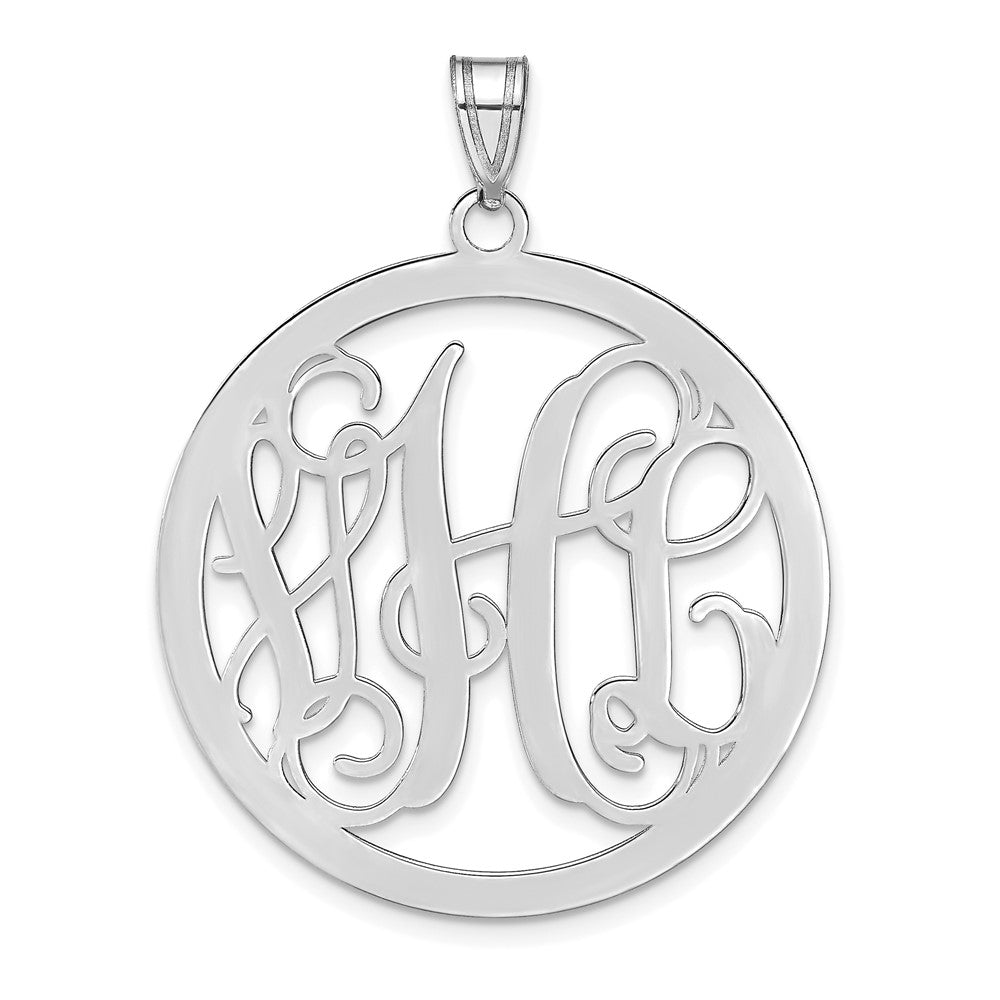 Sterlingsilber Silber/rhodiniert Groß Rund Monogramm Anhänger