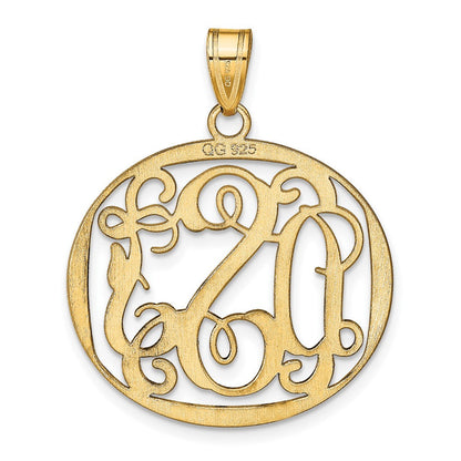 14K Gelbgold Rund Monogramm Anhänger