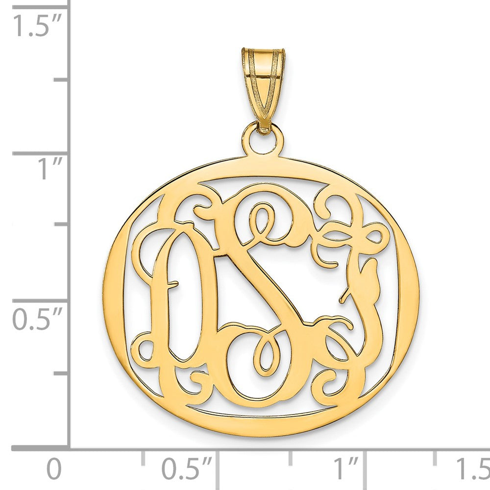 14K Gelbgold Rund Monogramm Anhänger