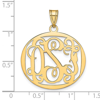 14K Gelbgold Rund Monogramm Anhänger