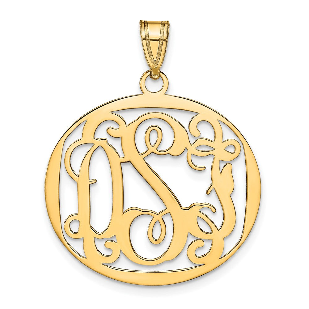 Vergoldet Sterlingsilber /gold Rund Monogramm Anhänger
