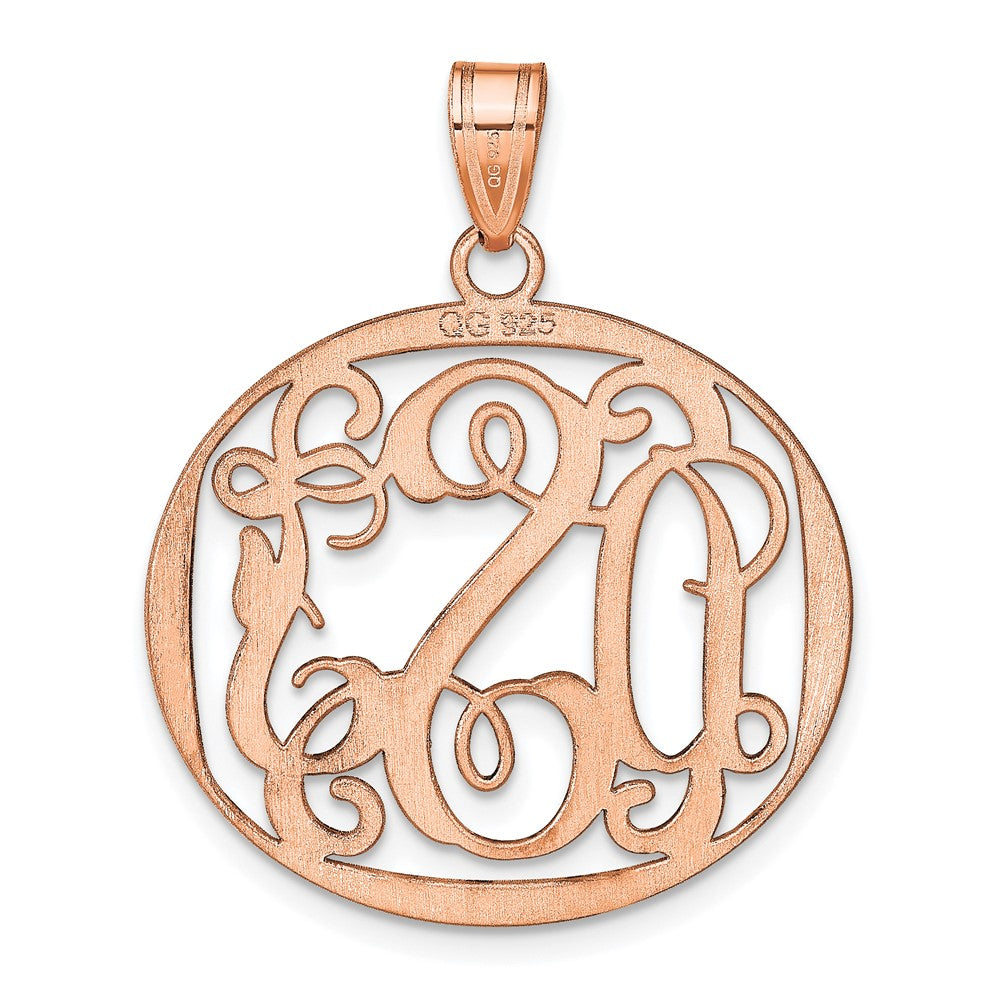 14K Roségold Rund Monogramm Anhänger