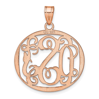 14K Roségold Rund Monogramm Anhänger