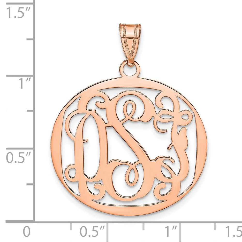 14K Roségold Rund Monogramm Anhänger