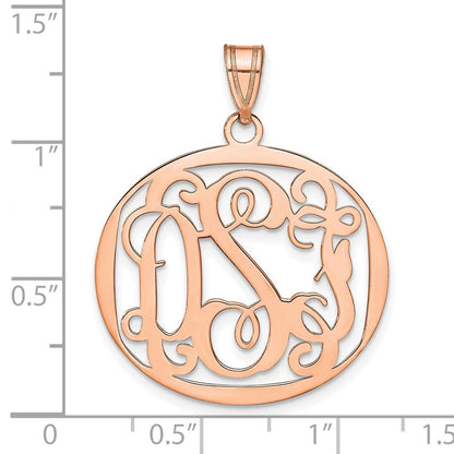 14K Roségold Rund Monogramm Anhänger