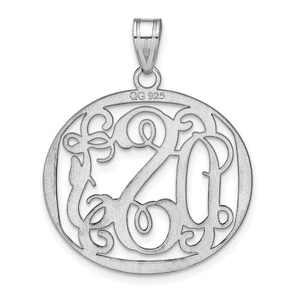 Sterlingsilber Silber/rhodiniert Rund Monogramm Anhänger