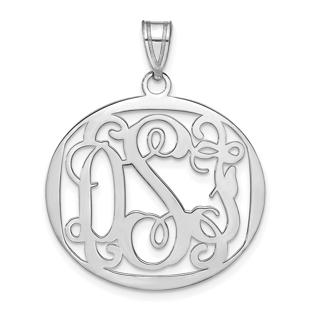 Sterlingsilber Silber/rhodiniert Rund Monogramm Anhänger