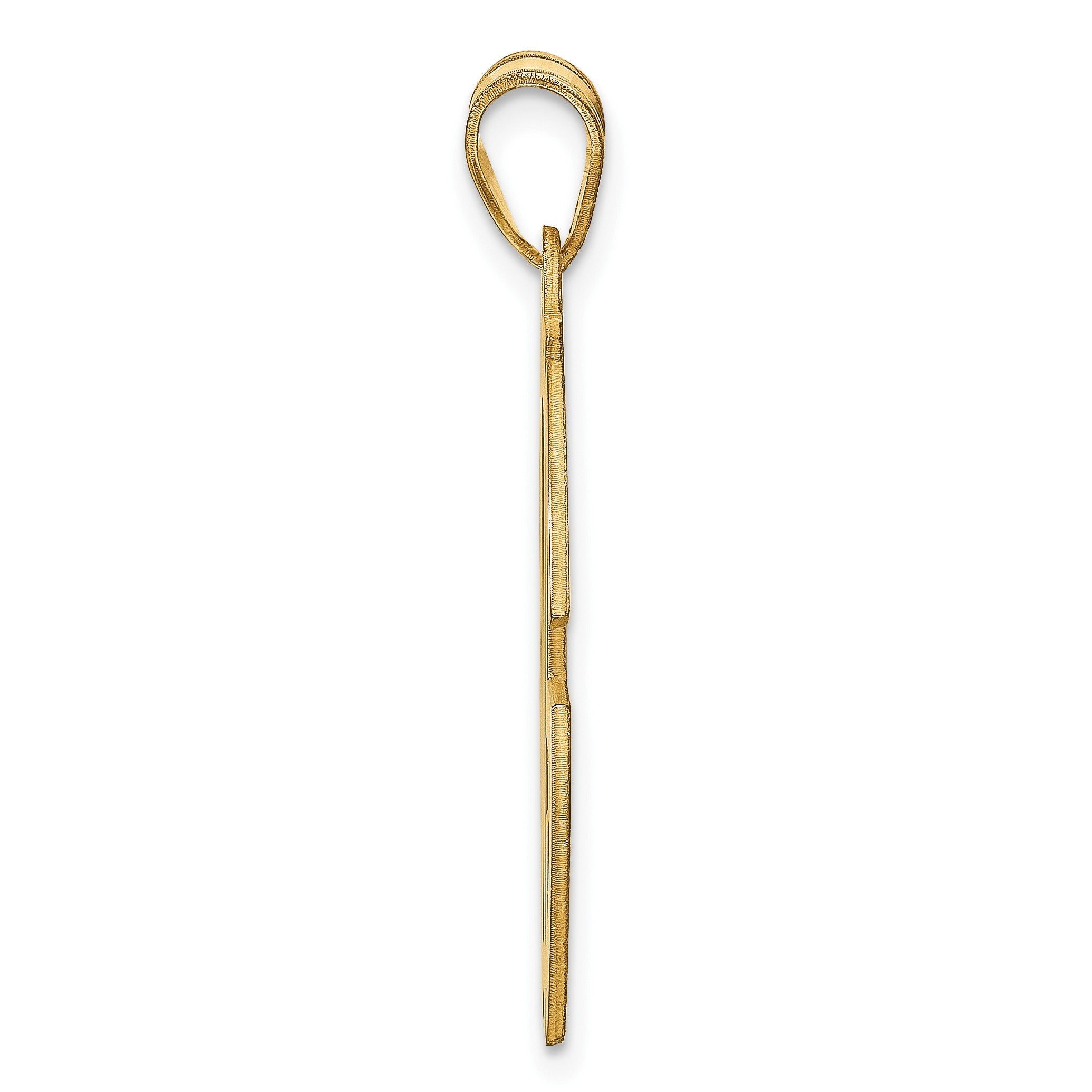 14K Gelbgold Rund Ausgeschnitten Monogramm Anhänger
