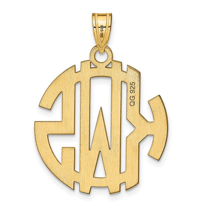 14K Gelbgold Rund Ausgeschnitten Monogramm Anhänger