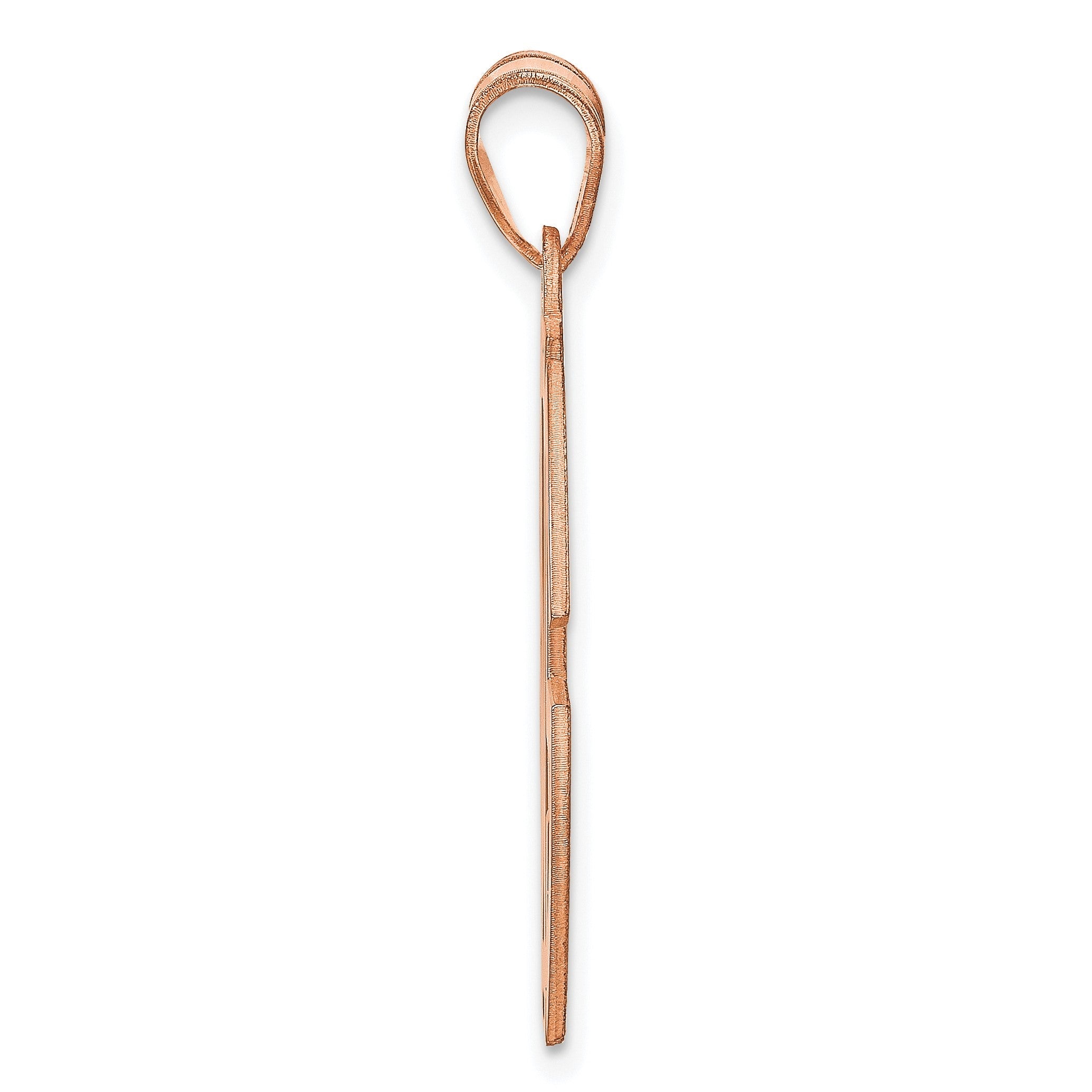 14K Roségold Rund Ausgeschnitten Monogramm Anhänger