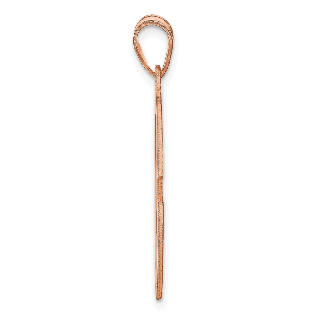 14K Roségold Rund Ausgeschnitten Monogramm Anhänger