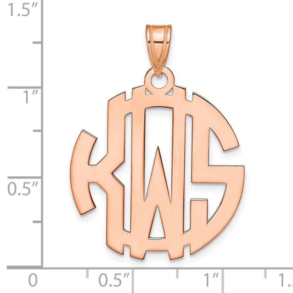 Roségoldbeschichtet Sterlingsilber /rose Rund Ausgeschnitten Monogramm Anhänger