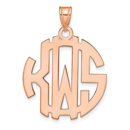 Roségoldbeschichtet Sterlingsilber /rose Rund Ausgeschnitten Monogramm Anhänger