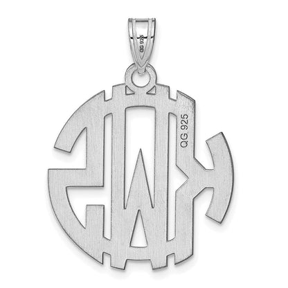 14K Weißgold Rund Ausgeschnitten Monogramm Anhänger